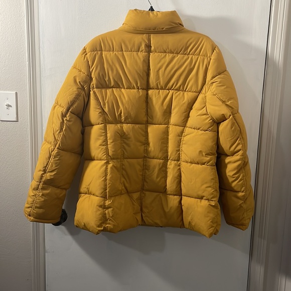 HFX Jackets & Coats Mustard Color Puffer Jacket With Removable Hood